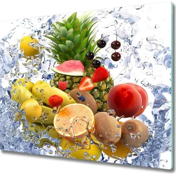 Kuchyňské prkénko Skleněné deska do kuchyně Ovoce a voda 60x52 cm