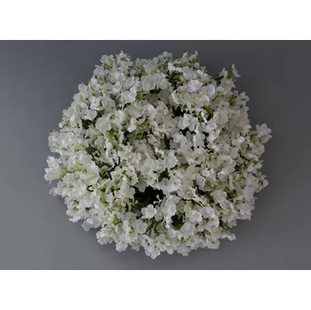 umělá květina Umělý věnec prům. 25 cm - Gipsophila BÍLÁ