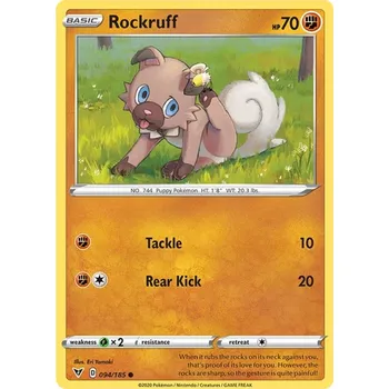 Sběratelská karetní hra Rockruff 094/185 - Vivid Voltage Typ karty: Non-Holo