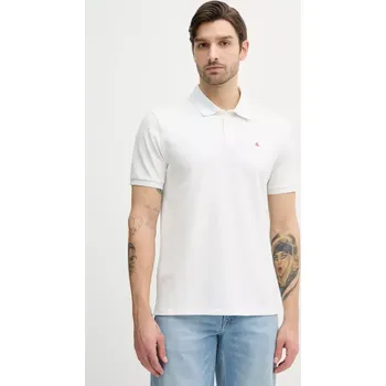 Pánské tričko Bavlněné polo tričko Calvin Klein Jeans LV040EM269 bílá 00X, vel. XXL