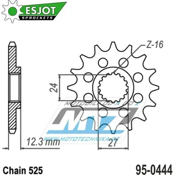 Řetězová sada pro motocykl Kolečko řetězové (pastorek) 0444-16zubů ESJOT 50-29049-16S - Suzuki GSXR1000+GSXR1000R / 17-24 95-0444-16-ES