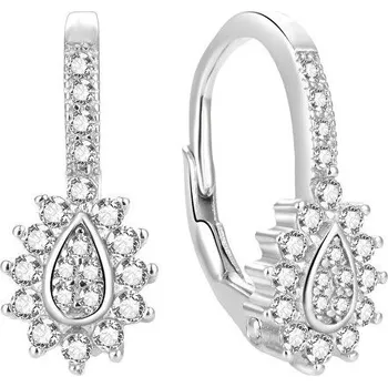 Náušnice Beneto Stříbrné lesklé náušnice se zirkony AGUC2154L