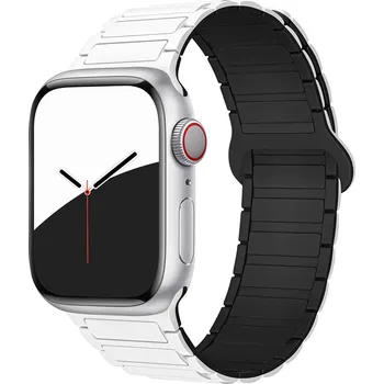 Chytré hodinky Dvojbarevný magnetický řemínek pro Apple Watch 38/40/41/42(S10)mm Barva: Bílo-Černý