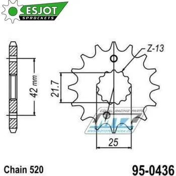 Řetězová sada pro motocykl Kolečko řetězové (pastorek) 0436-14zubů ESJOT 50-32033-14 - Aprilia 250RS + Suzuki RG250F Gamma + RG250W Gamma + RGV250 + RGV250 Wolf + TV250 SUZUKI RGV 250 1991-1996