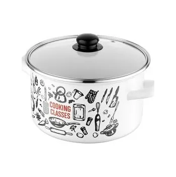 Hrnec HRNEC SMALTOVANÝ S POKLIČKOU 22 CM 5,3L KITCHEN WHITE