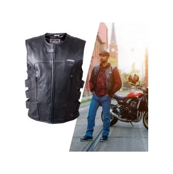 Moto vesta Kožená moto vesta W-TEC Trabacho - černá, 4XL