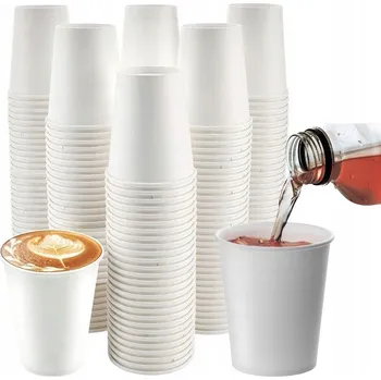 Jednorázové nádobí PAPÍROVÉ EKOLOGICKÉ KELÍMKY NA JEDNO POUŽITÍ BÍLÉ NA KÁVU A NÁPOJE 50 KS