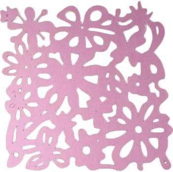 prostírání Růžový Filcový Ubrousek s Květinovým Vzorem Jarní Dekorace Velikonoce