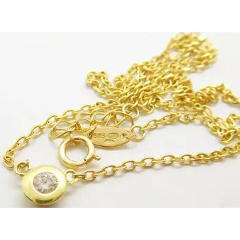 Prsten Klenoty Budín Dámský zlatý diamantový náhrdelník s přívěskem diamant 0,11CT 585/2,41gr 40+3cm HKD52 (Klenoty Budín Dámský zlatý diamantový náhrdelník s přívěskem diamant 0,11CT 585/2,41gr 40+3cm HKD52)