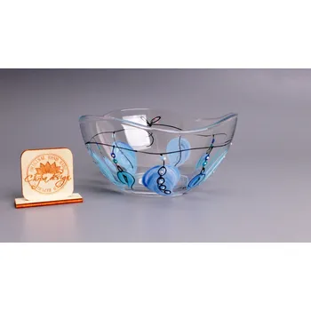 Skleněná miska - věř svým snům, modrá