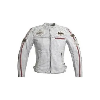 Moto bunda Dámská kožená moto bunda W-TEC Sheawen Lady White - - Výběr variant -