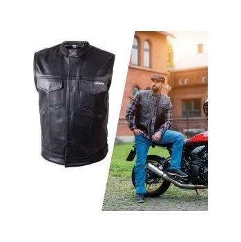 Moto vesta Kožená moto vesta W-TEC Delasola - černá, 5XL