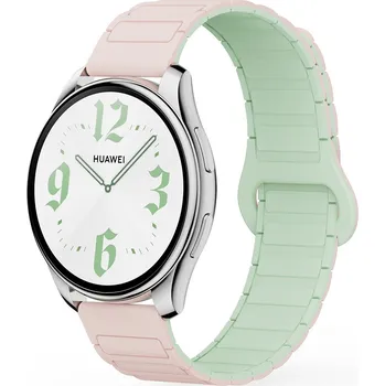 Chytré hodinky Dvojbarevný magnetický řemínek 22mm Barva: Růžovo-mentolový