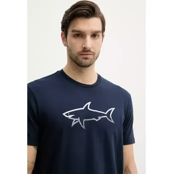Pánské tričko Bavlněné tričko Paul&Shark tmavomodrá barva, s potiskem, 25411078 59X, vel. S