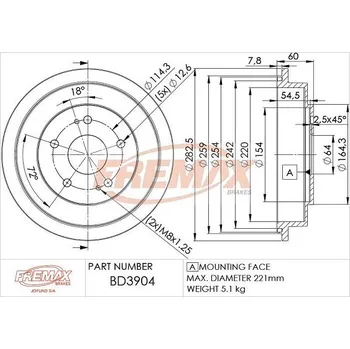 Brzdový buben Brzdový buben FREMAX BD-3904