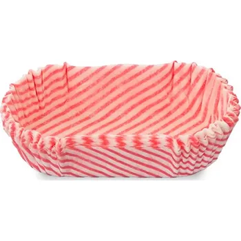 Jednorázové nádobí Košíček papírový oválný 65x30, v.18,5mm (růžový proužek) 1000 ks/bal