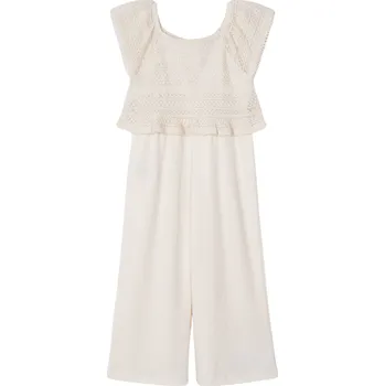 Kojenecký overall MAYORAL Dívčí overal háčkovaný smetanová vel. 140 cm