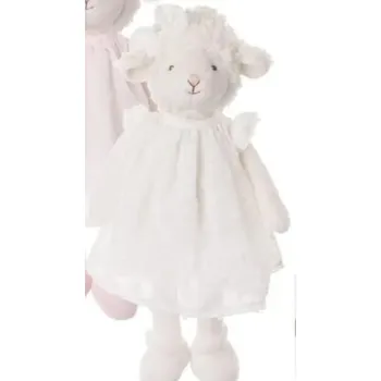 plyšák Plyšová ovečka Molly růžové/bílé šaty 1ks, 30 cm - Bílé šaty