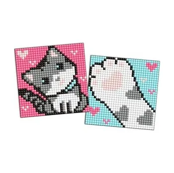 Set školních potřeb Diamentowa mozaika Kids magnes - Szary puszysty