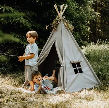 Dětský stan Venkovní teepee Wild Child, Sand (béžové) - čtvercové bez doplňků