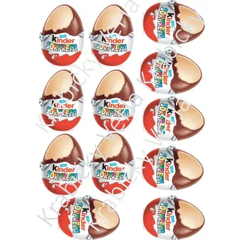 Jedlá dekorace na dort Jedlý tisk na fondánový list A4 motiv "Kinder vejce "