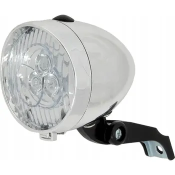 Cyklosvítilna Retro přední světlo na kolo, stříbrné, na baterie