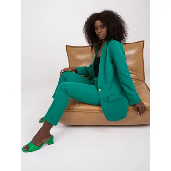 Dámské sako Elegantní zelené sako s dlouhým rukávem DHJ-