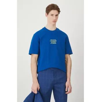 Pánské tričko Bavlněné tričko Medicine pánské, modrá barva, s potiskem RS25.TSM604 55X, vel. XL