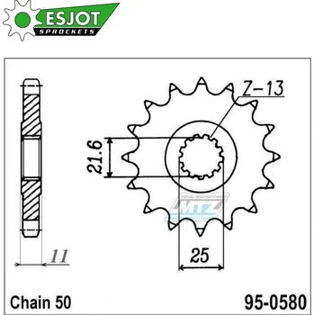 Řetězová sada pro motocykl Kolečko řetězové (pastorek) 0580-16zubů ESJOT 50-35017-16 - Yamaha FZ6+FZ6 Fazer + YZF750R+YZF-R6+YZF-R7+YZF1000R Thunder Ace+FZR1000R Exup + GTS1000 + FZ700+FZ750+FZX700+FZX750+FZR750 YAMAHA YZF 1000 R Thunderace 1996-2002
