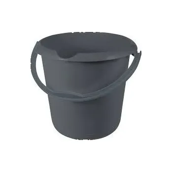 kbelík Vědro 10l s výlev. ECO šedá, d30x28cm, plast