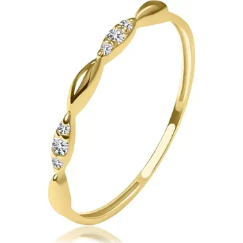 Prsten Prsten ze žlutého zlata 585 - motiv zrnek, šest briliantů - Velikost: 62