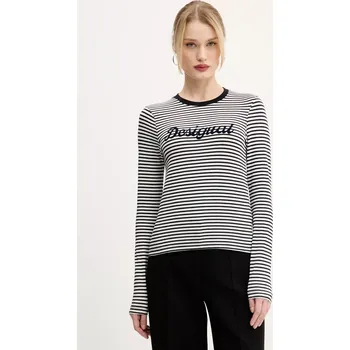 Tričko s dlouhým rukávem Desigual WISCONSIN černá barva, 25SWTK85 99X, vel. S