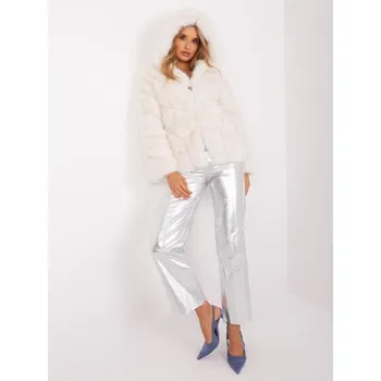 Dámská bunda z organické kožešiny VIRBA ecru