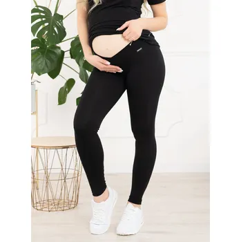 FMM Těhotenské legíny s nízkým pasem černé bavlněné Velikost: 2XL
