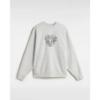 Pánská mikina Mikina Vans SKATE SMILE SPIKE CREW Ash Heather velikost L