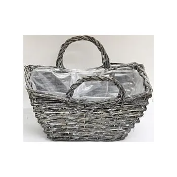 Taška proutí šedá 27 x 18 x 20 cm