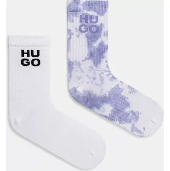 Pánské ponožky Ponožky HUGO 2-pack pánské, bílá barva, 50537570 00X, vel. 39-42