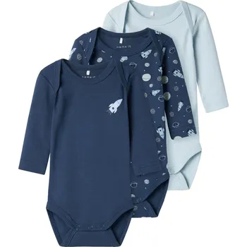 BODY KOJENECKÉ NAME IT S RAKETAMI 3 KS, DARK DENIM Velikost: 56