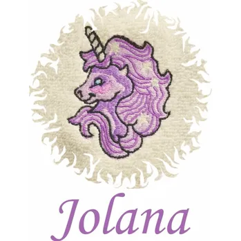 Dětská osuška s výšivkou a jménem QUALITY 400 g/m2 - JEDNOROŽEC