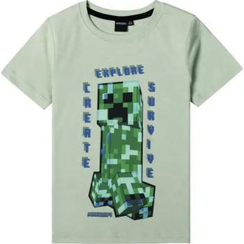 Chlapecké tričko Fashion UK - Chlapecké bavlněné tričko s krátkým rukávem Minecraft Creeper - zelené 116