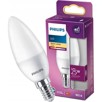 Žárovka LED žárovka svíčka E14 2,8W (odpovídá 25W) 250lm, teplá bílá