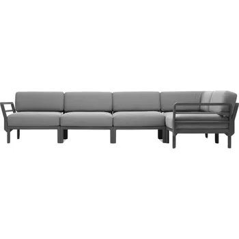 Zahradní pohovka Nardi Šedá zahradní rohová pohovka Maximo se šedou podnoží 345 cm