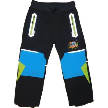 Chlapecké oblečení Dětské softshellové kalhoty/jarní Kugo HK5652 černé/tyrkysové kolena Velikost oblečení: 98