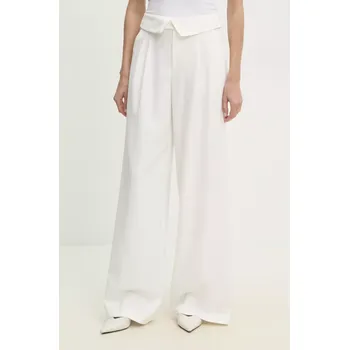 Dámské kalhoty Kalhoty Answear.LAB dámské, bílá barva, široké, high waist P2557.fos 00X, vel. M