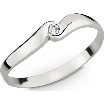 Prsten Zásnubní prsten z bílého zlata se safírem 217.90 Velikost: 51