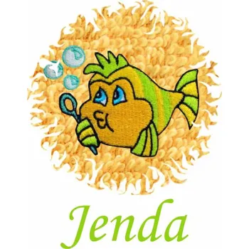 Dětská osuška s výšivkou a jménem QUALITY 400 g/m2 - RYBIČKA