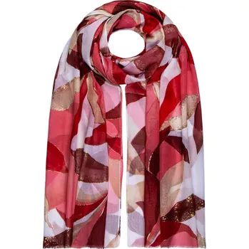 Šála Dámský šál se zlatým potiskem, červený, 768-3,XC2511-11