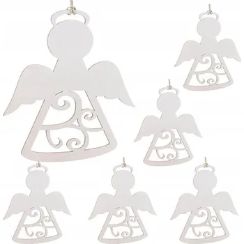 Vánoční dekorace Vánoční ozdoby Vánoční Baňky na stromeček Závěsná Ozdoba Na Stromeček Andílek 6 Ks