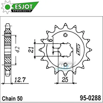 Řetězová sada pro motocykl Kolečko řetězové (pastorek) 0288-17zubů ESJOT 50-35011-17 - Honda CB500F Four + CB500F1 + CB500K + CB550F + CB750A + CB750F + CB750K 95-0288-17-ES