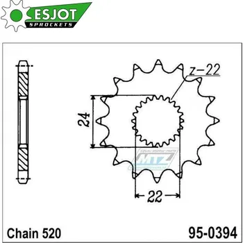 Řetězová sada pro motocykl Kolečko řetězové (pastorek) 0394-13zubů ESJOT 50-32056-13 - Aprilia Climber 240 + Climber 280 + Climber 300 + 125RS + 125 Red Rose + 125 Pegaso + 125RX + 125 Tuareg + 125 Tuono + 125 AFI + 125SX + 125 95-0394-13-ES
